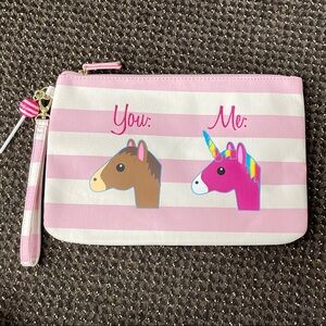 Pink and White Unicorn Kids Pouch